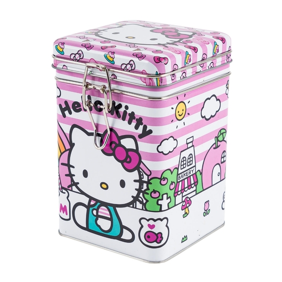 Sanrio Hello Kitty Pink and White Tin Box - Picture 1 of 2